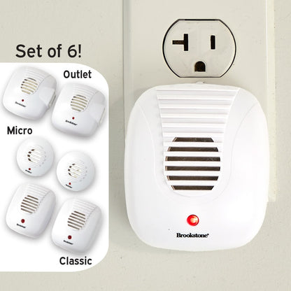 Brookstone® Ultrasonic Pest Repellers - Multi-Room, Plug-In, Set of 6