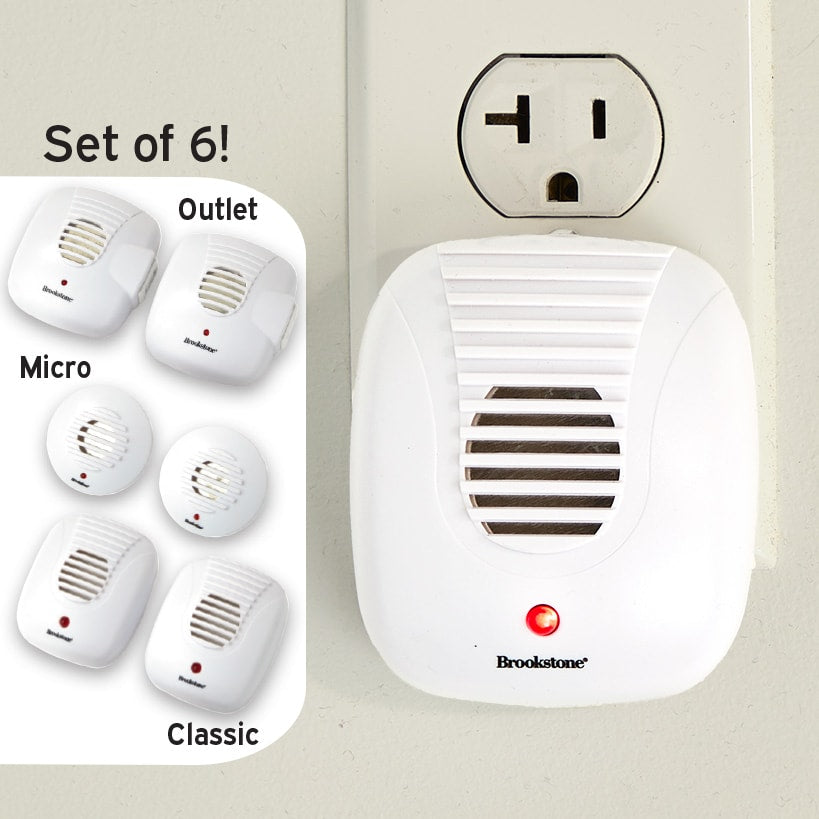 Brookstone® Ultrasonic Pest Repellers - Multi-Room, Plug-In, Set of 6