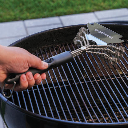 Guga Foods Grill Brush And Scraper Durable Stainless Steel Bristles