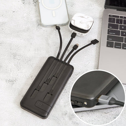 10,000 MAH Powerbank Portable Built In Micro USB Cables Fast Charging