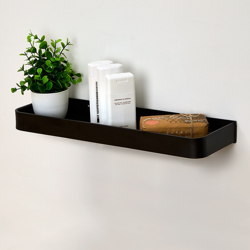 Metal Bathroom Storage Shelf - Adhesive or Wall Mount