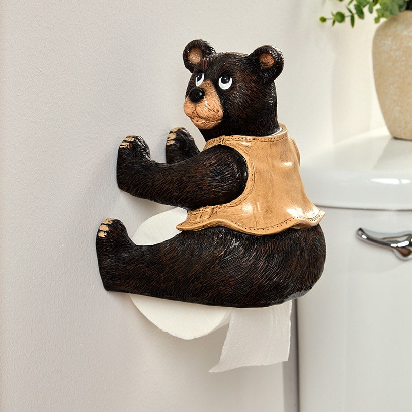 Rustic Lodge Bear Toilet Paper Holder