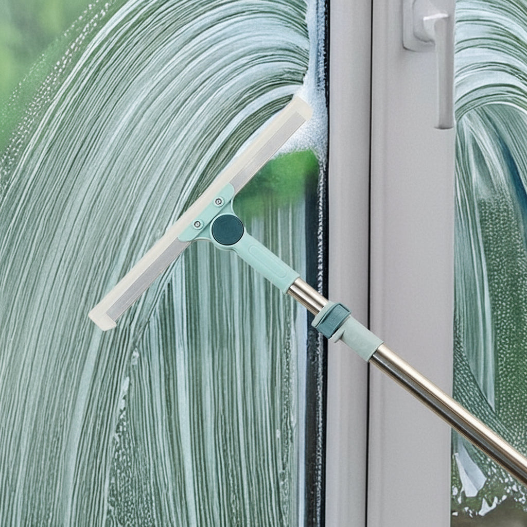 2-In-1 Window And Floor Squeegees 180 Degree With Telescoping Hand