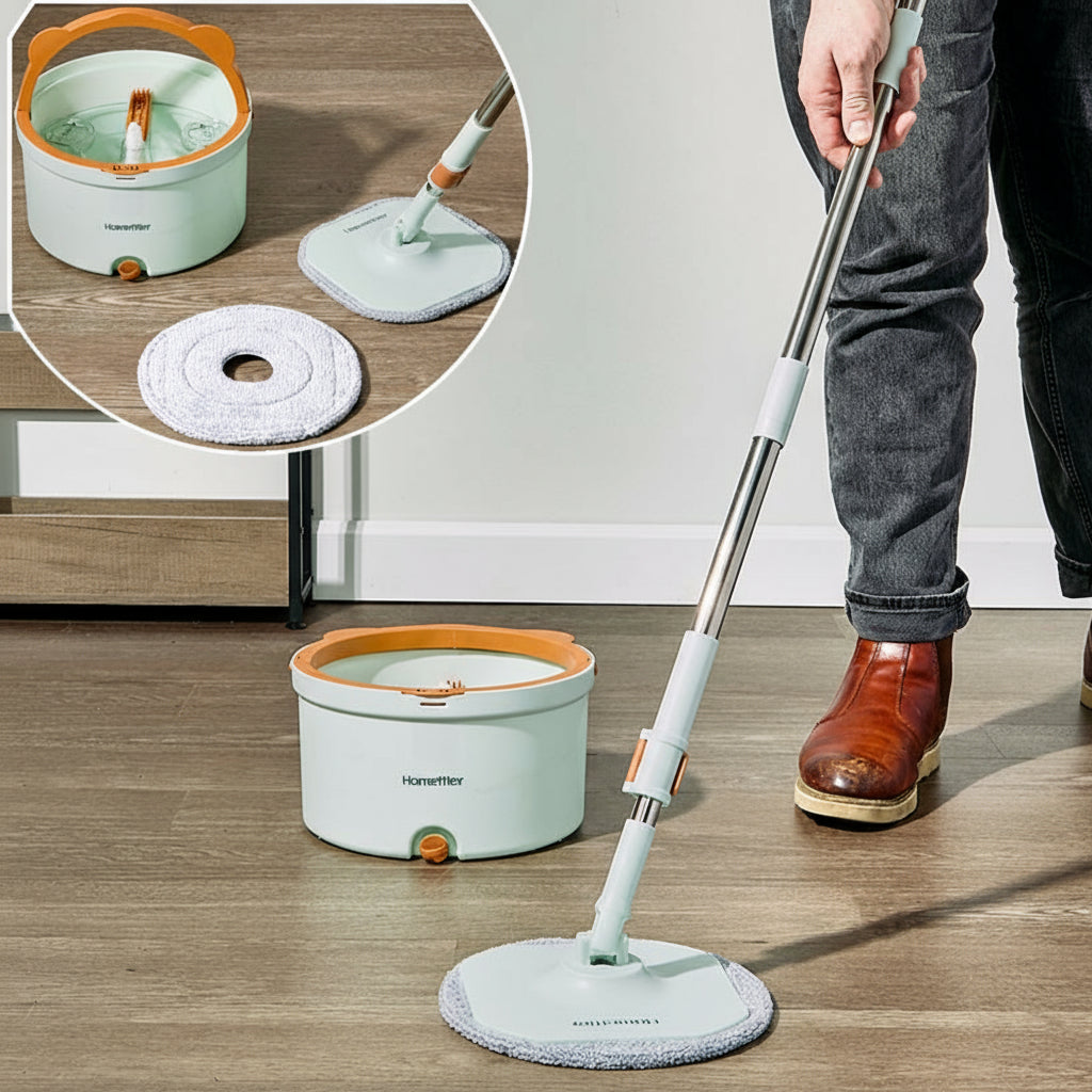 Floor Mop And Bucket Cleaning System With Self Separation Water System