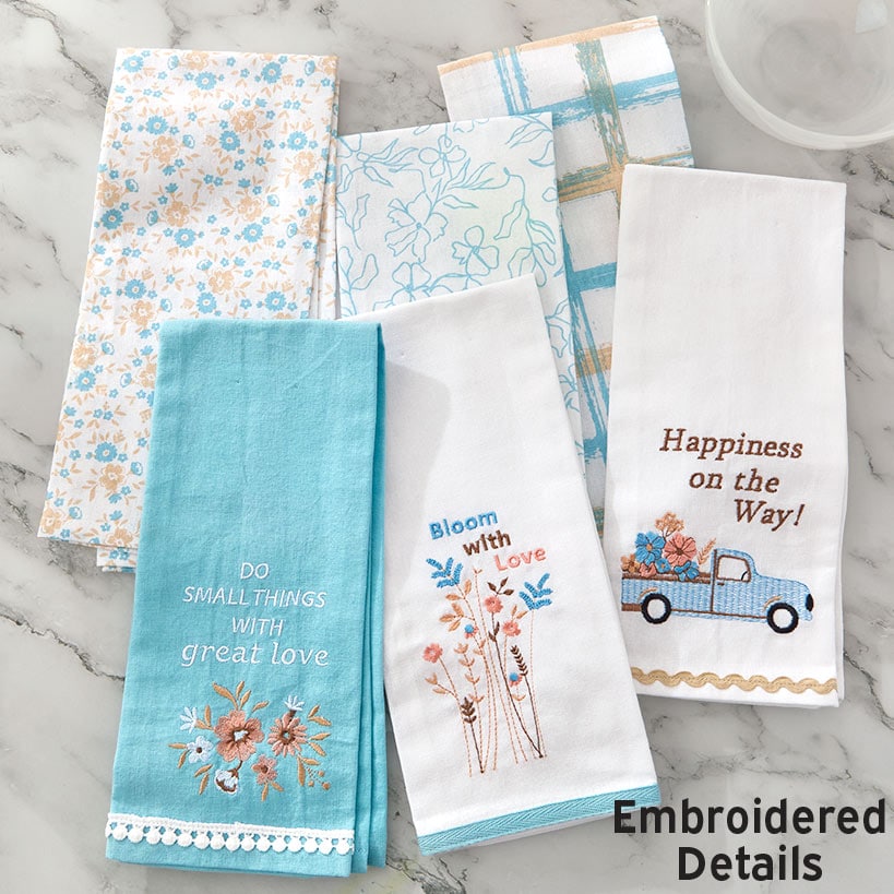 Kitchen Towels Spring Floral Set of 2