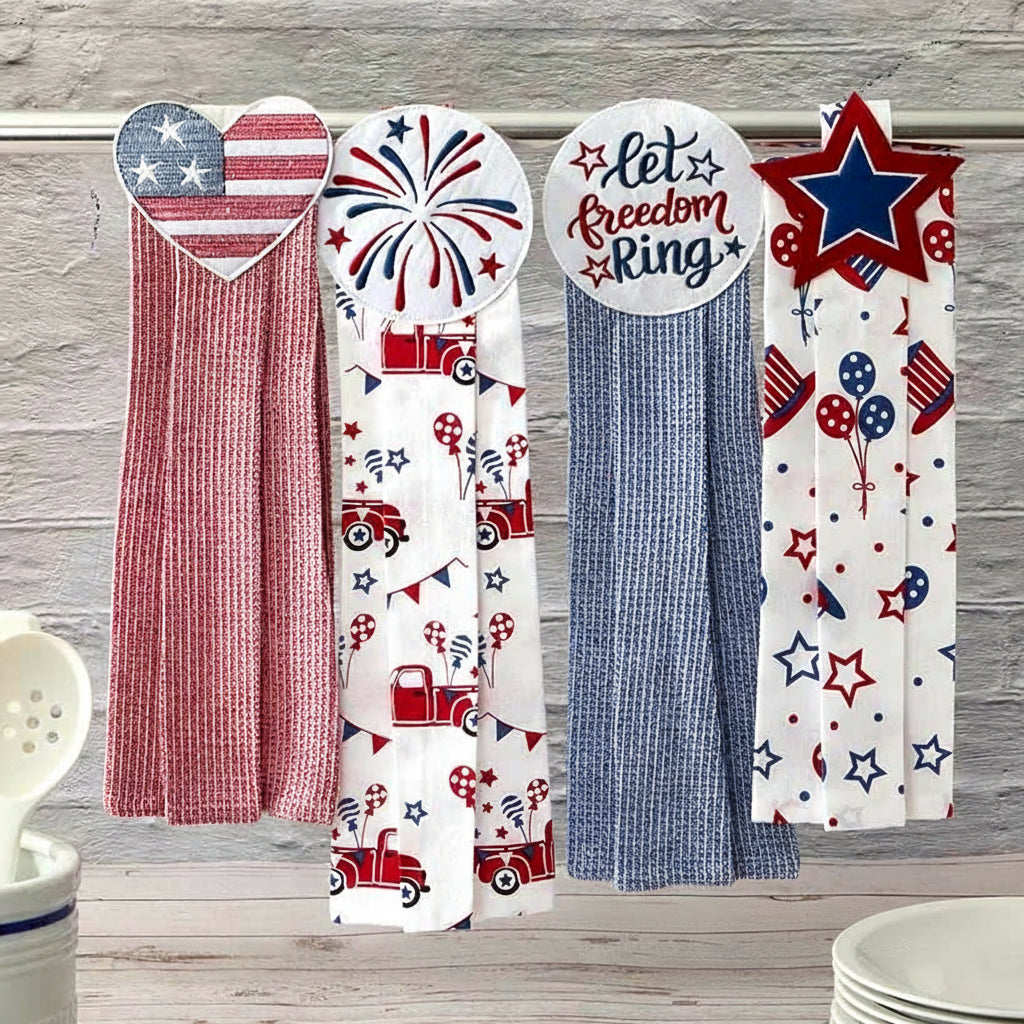 Kitchen Tie Towels Americana Set of 2