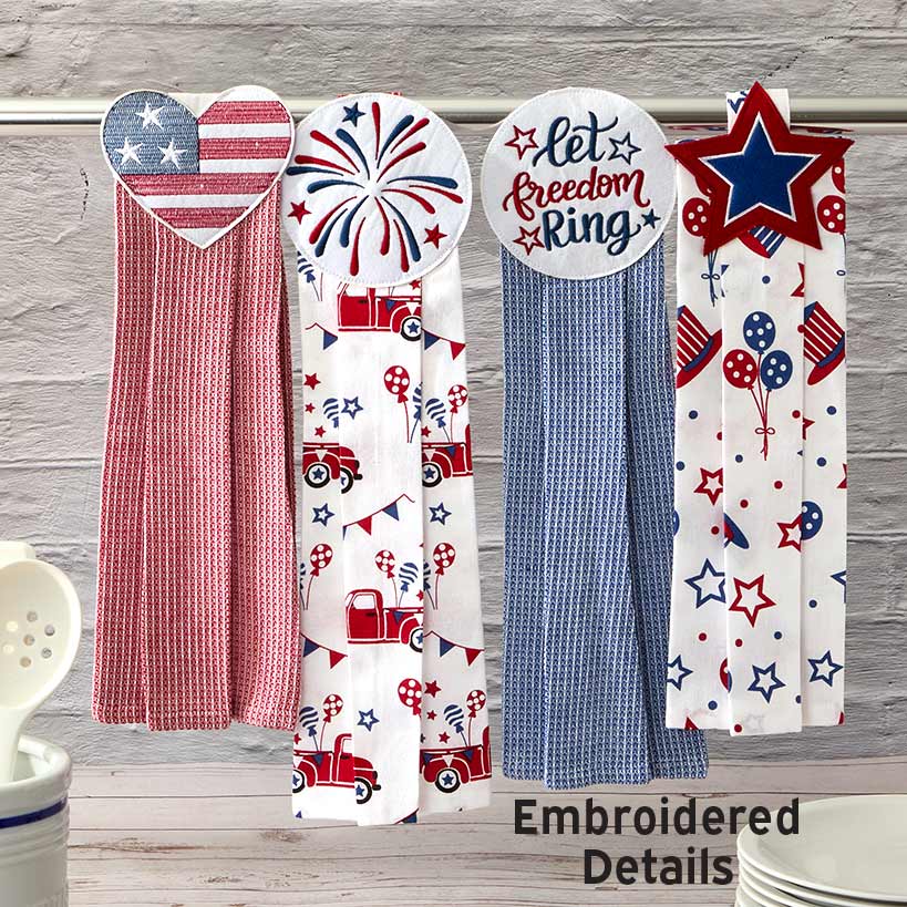Kitchen Tie Towels Americana Set of 2