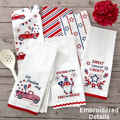 Americana Kitchen Towels Embroidered Set of 2