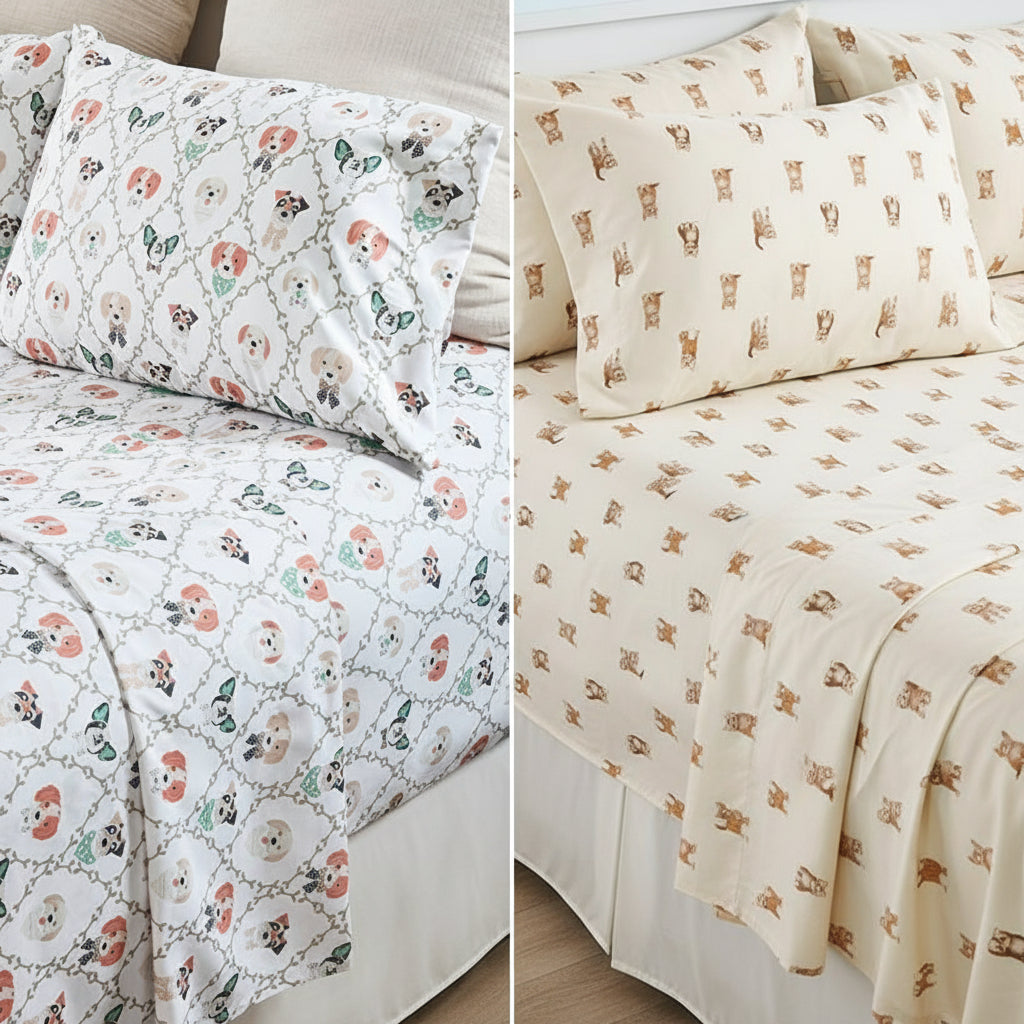 Ultra-Soft Microfiber Sheet Set Cats and Dogs