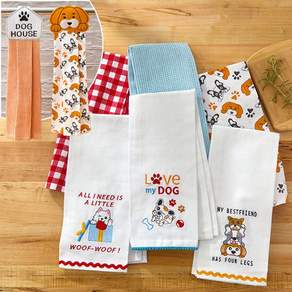 Kitchen Towels Summertime Dog Set of 2
