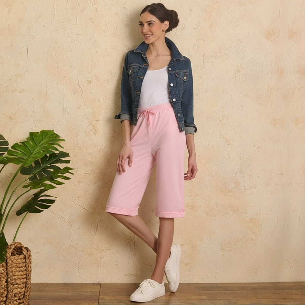 Women's Bermuda Long Shorts with Drawstring Waist