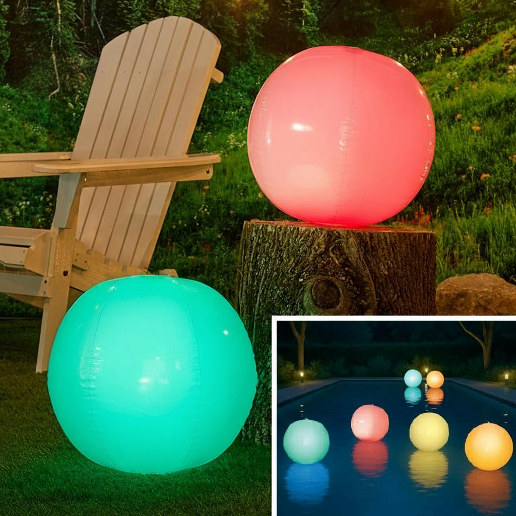 Inflatable LED Glowing Balls Set of 2 Color Change With Remote