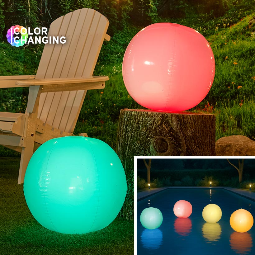 Inflatable LED Glowing Balls Set of 2 Color Change With Remote