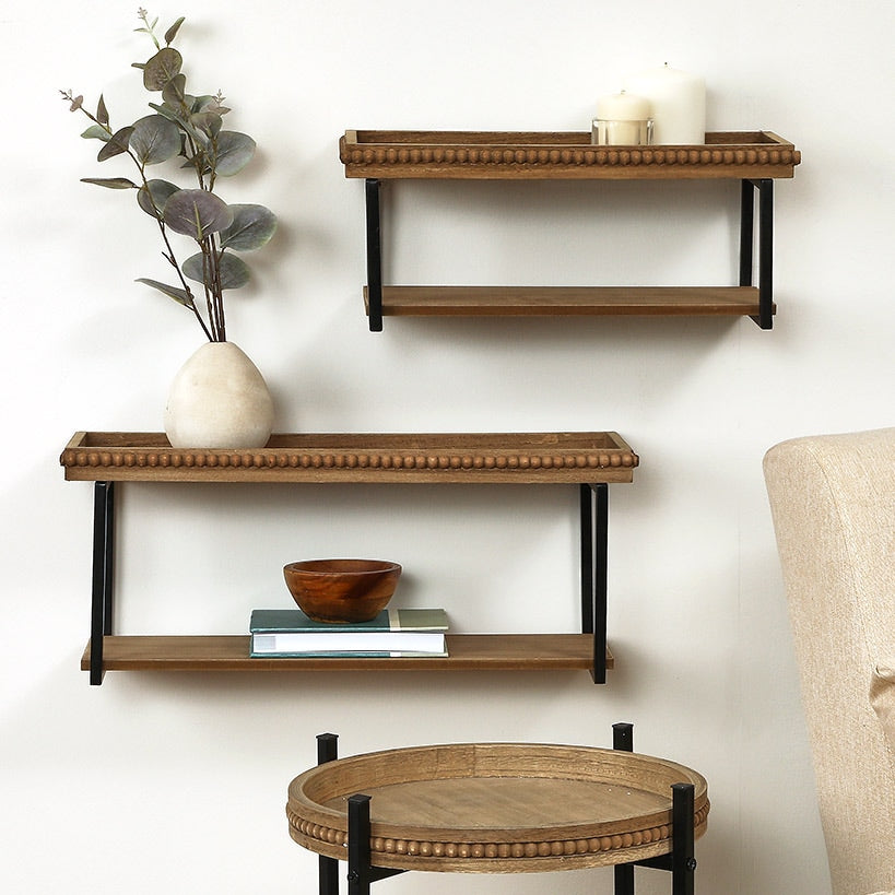 Beaded Wall Shelves Set of 2