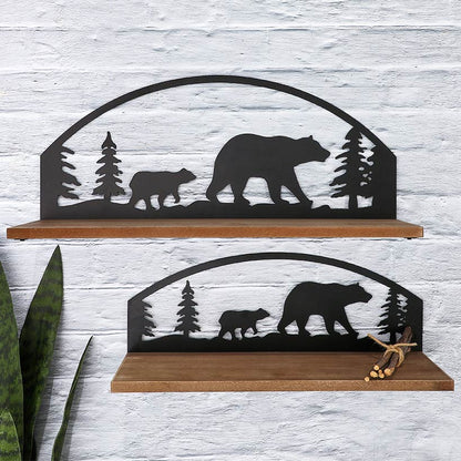 Rustic Cabin Lodge Style Wall Shelves Set of 2