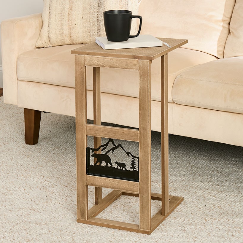 Rustic Lodge Style Side Sofa Table