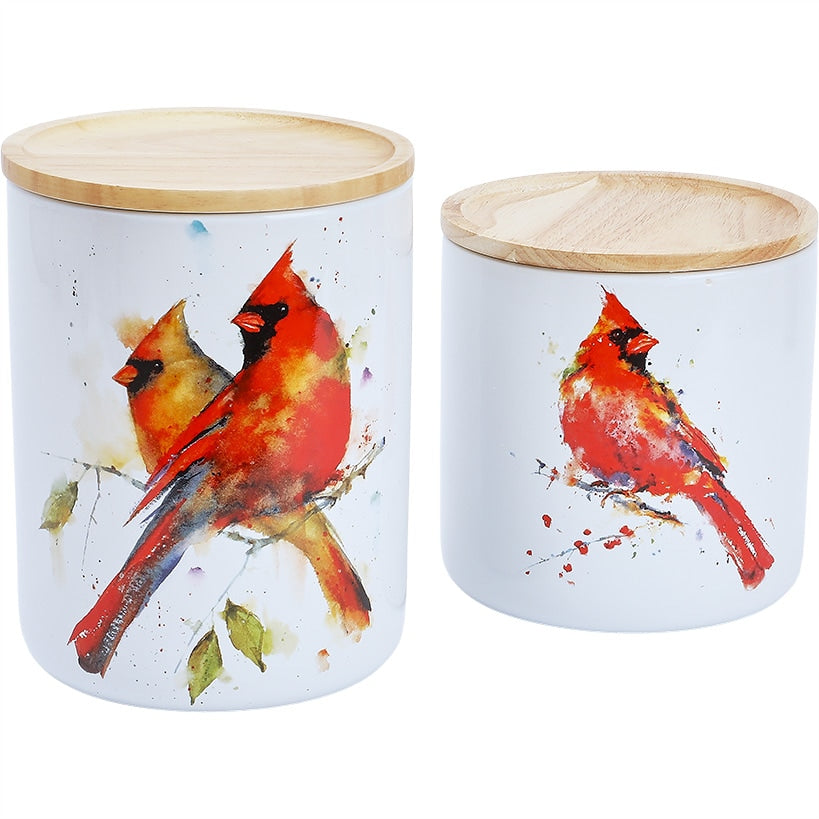 Red Cardinal Kitchen Canister