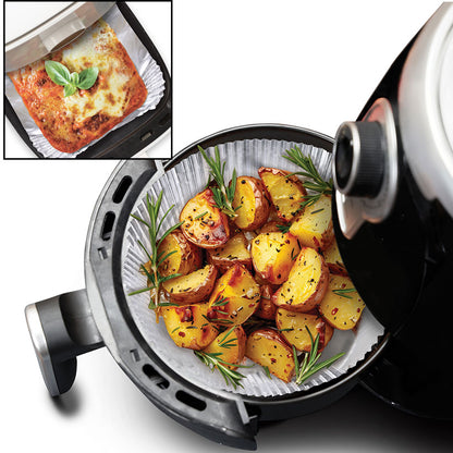 Disposable Foil Air Fryer Liners - Set of 24 - Square or Round