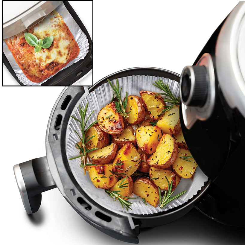 Disposable Foil Air Fryer Liners - Set of 24 - Square or Round