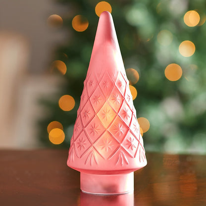 Lighted Glass Snowflake Tabletop Trees