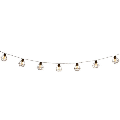 Solar Cafe Lights with Metal Cage Covers 10-LED String