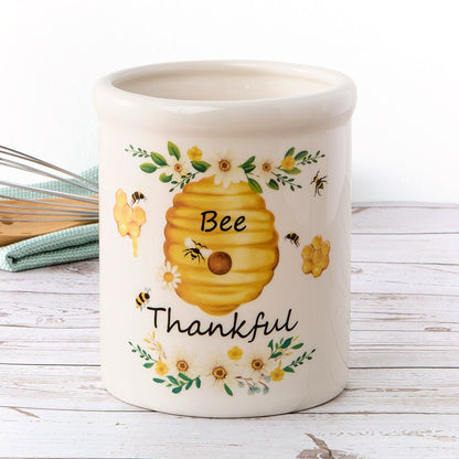 Bee Thankful Decorative Utensil Crock