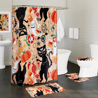 Dancing Cats Halloween Bath Set 16-Pc. Memory Foam