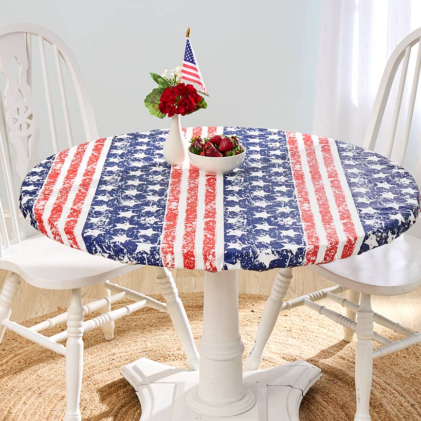 Mossy Oak Stars & Stripes Custom Fit Tablecloth Round
