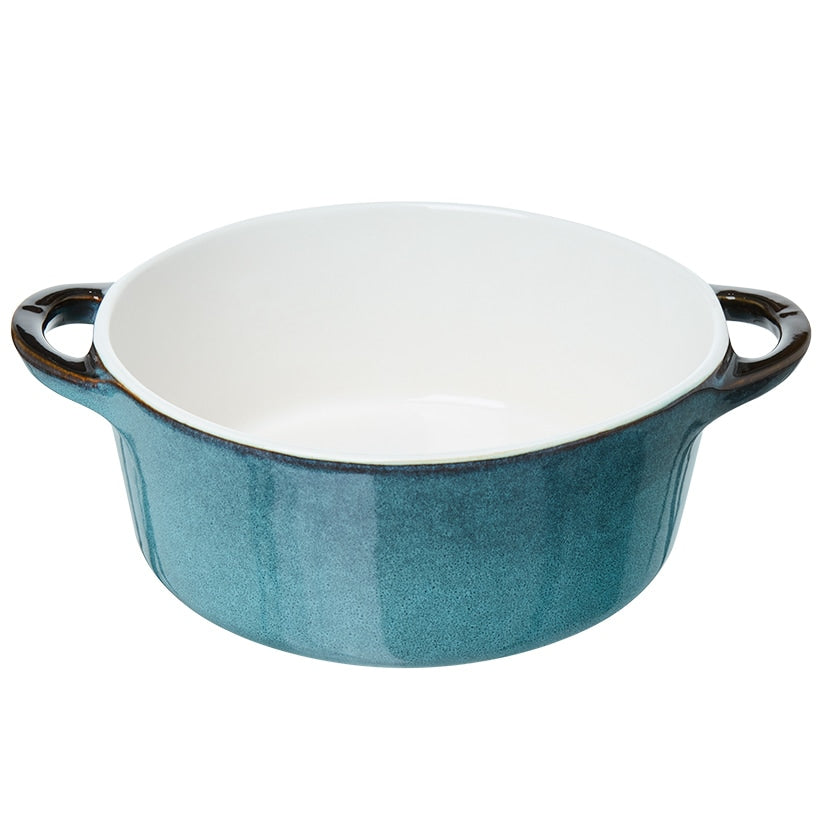 Chef's Counter Round Covered Casserole Dish - Reactive Glaze Ceramic