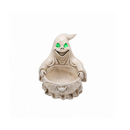 Halloween Ghost Storage Bowl Figurine, Spooky Candy Dish with LED Light for Halloween Party - image 6