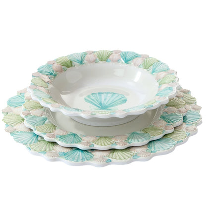 Stylish Seashells Melamine Dinnerware Set - 12-Pc.