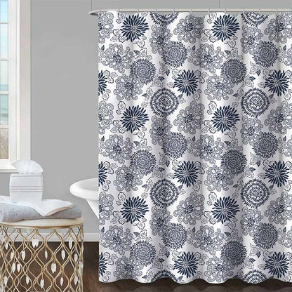 Homewear Chrysanthemum Shower Curtain with Hooks