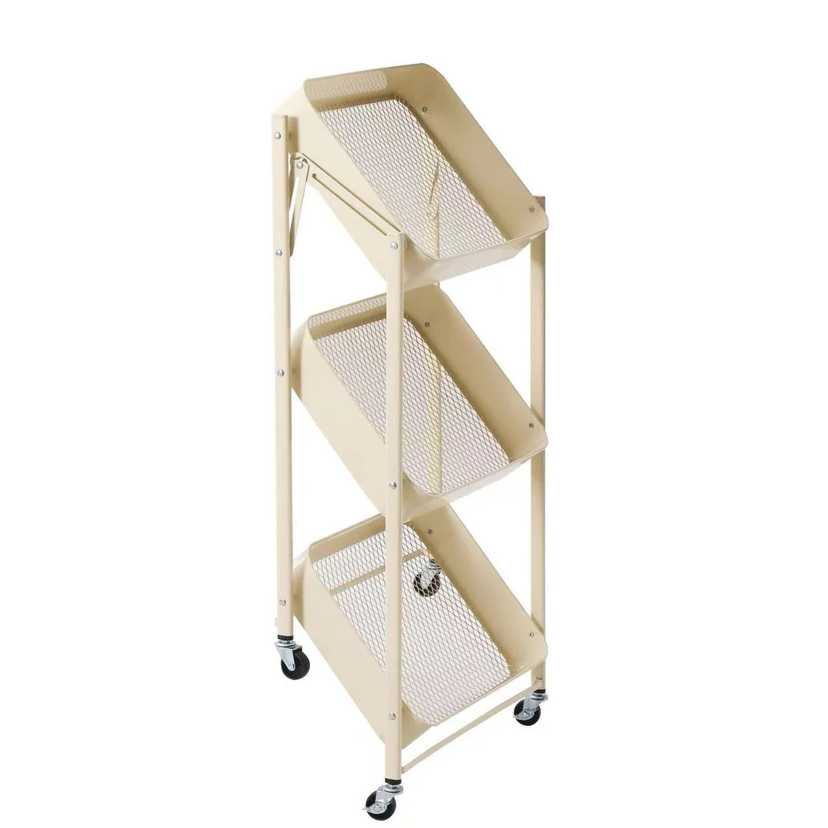 3-Tier Rolling Metal Storage Organizer Mobile Utility Cart