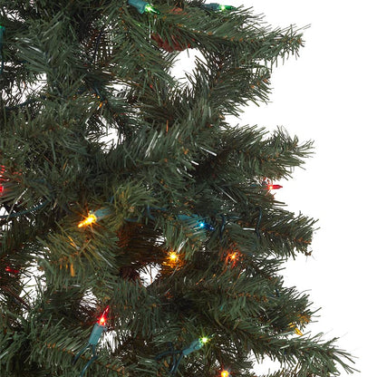 Prelit Slim Christmas Tree - 7 Ft