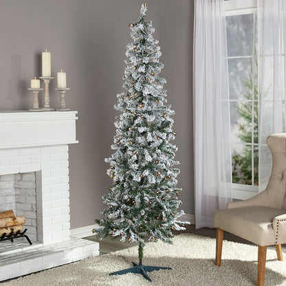 Prelit Slim Christmas Tree - 7 Ft