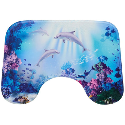 Dolphin Memory Foam Bath Rugs and Shower Curtain 16 Pc Set