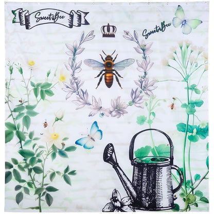 Honey Bee Memory Foam Bath Rugs and Shower Curtain 16-Pc. Set