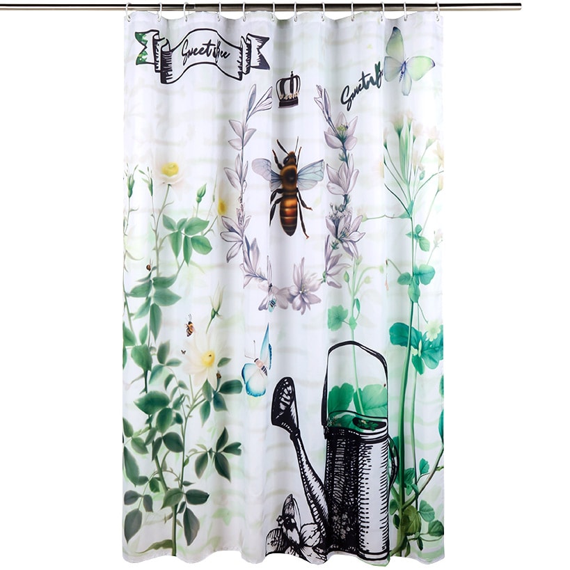Honey Bee Memory Foam Bath Rugs and Shower Curtain 16-Pc. Set