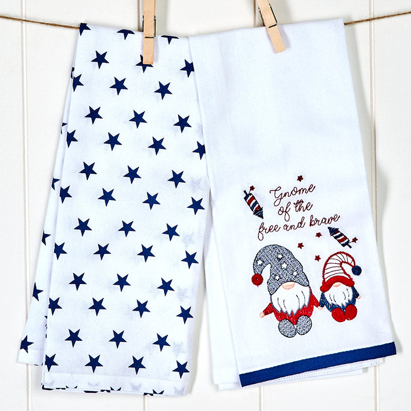 Americana Embroidered Kitchen Towels, Set of 2#select-towel_gnome-of-the-free