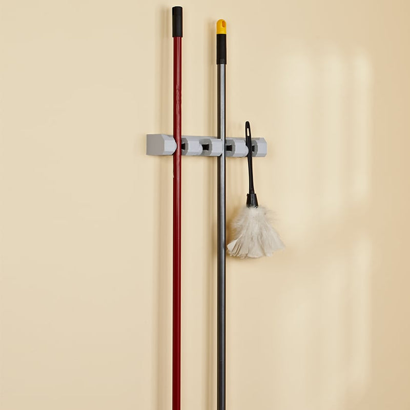 Red Broom Rack Mop & Broom Wall Mounted Storage Organizer Rack - 4 Slots | The ...
