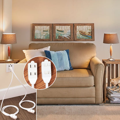 Split Extension Cord Power Strip - 6 Polorized Outlets and 2 Cords