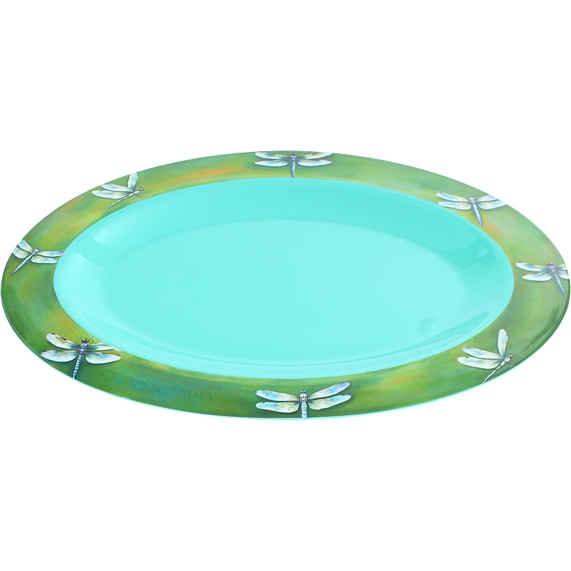 Charming Green Dragonfly Serving Platter in Melamine
