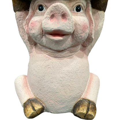 13.39" High Cute Pig Side Table, 11.34" Wide Pig with Watermelon Top, Multi-Functional Plant Stand & End Table for Home & Garden Decoration - image 14
