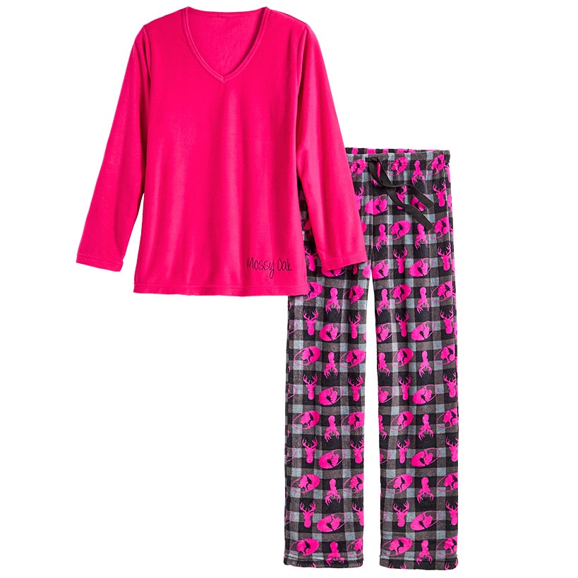 Mossy Oak Fleece Women's Pajama Set 2 Piece#select-color_pink