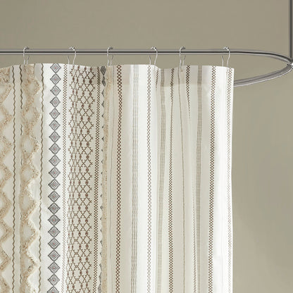 Cotton Printed Shower Curtain with Chenille - image 6