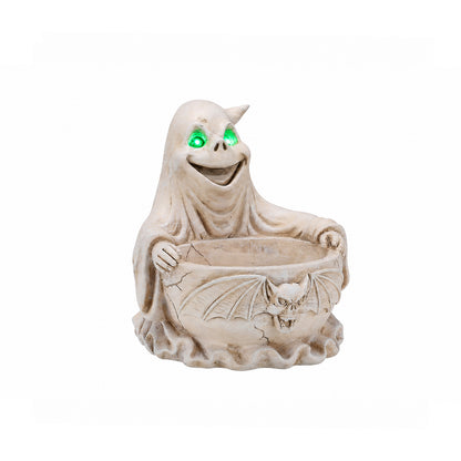 Halloween Ghost Storage Bowl Figurine, Spooky Candy Dish with LED Light for Halloween Party - image 8