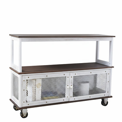 Industrial Rolling Buffet Serving Cart - Kitchen or Bar