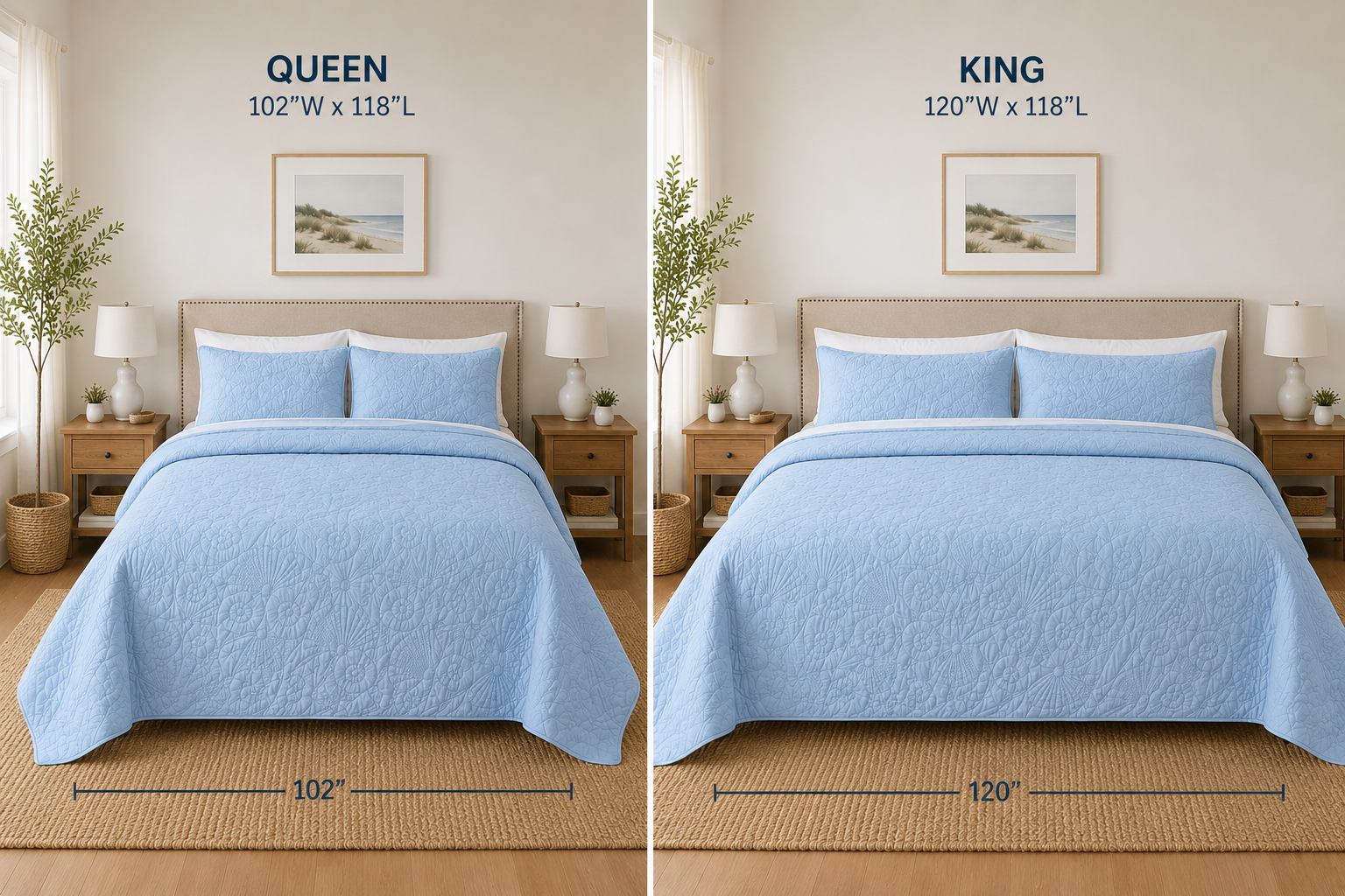 Quilted Shell Bedspread Ensemble