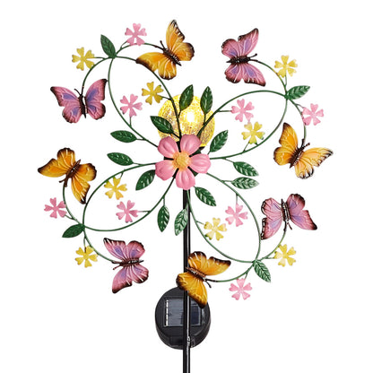 Spring Butterfly Spinning Solar Garden Stake