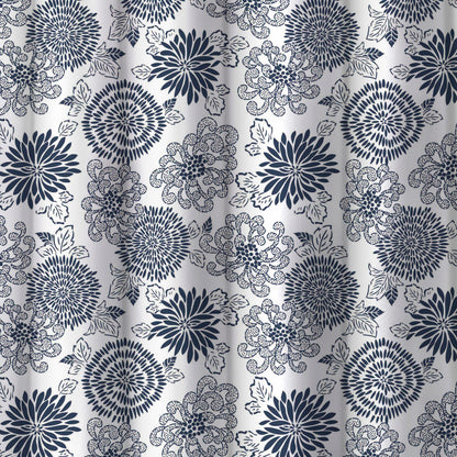 Homewear Chrysanthemum Shower Curtain with Hooks